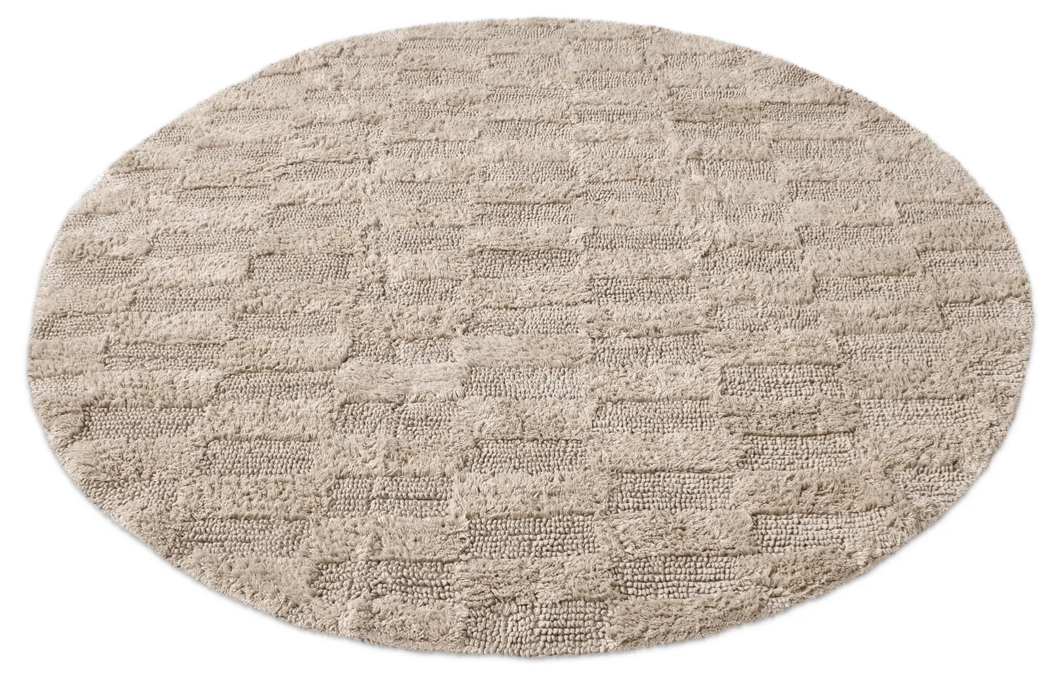 Tapis de salle de bain rond - Bevin (beige)