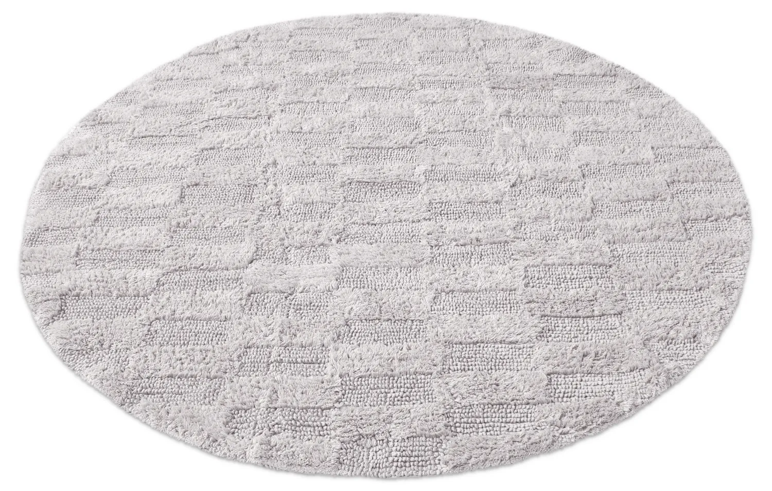 Tapis de salle de bain rond - Bevin (gris clair)
