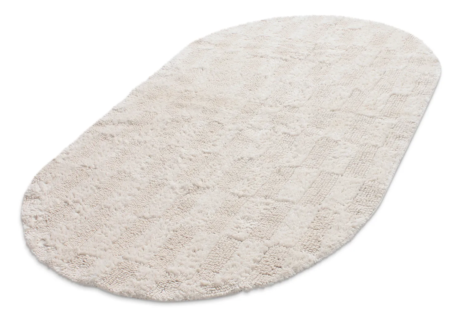 Tapis de salle de bain ovale - Bevin (blanc cassé)