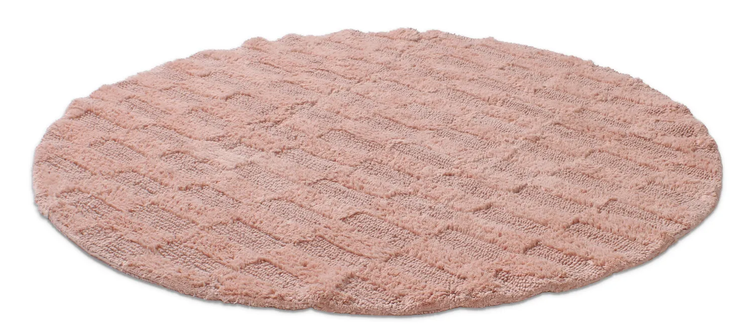 Tapis de salle de bain rond - Bevin (rose)