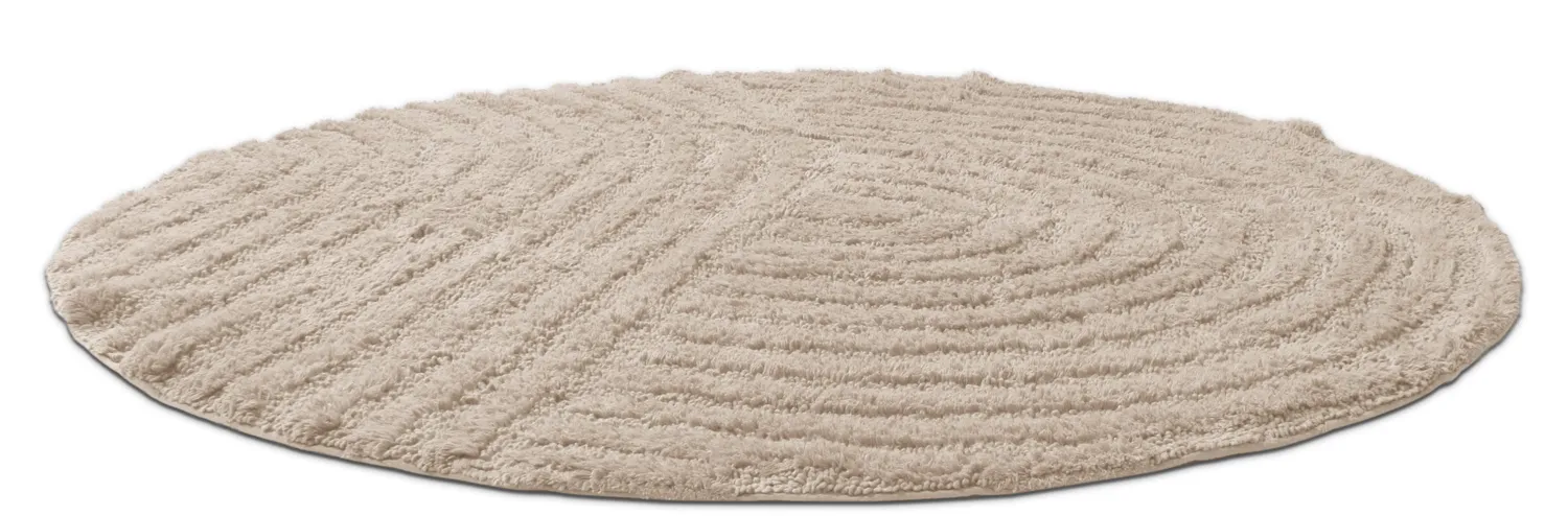 Tapis de salle de bain rond - Embla (beige)