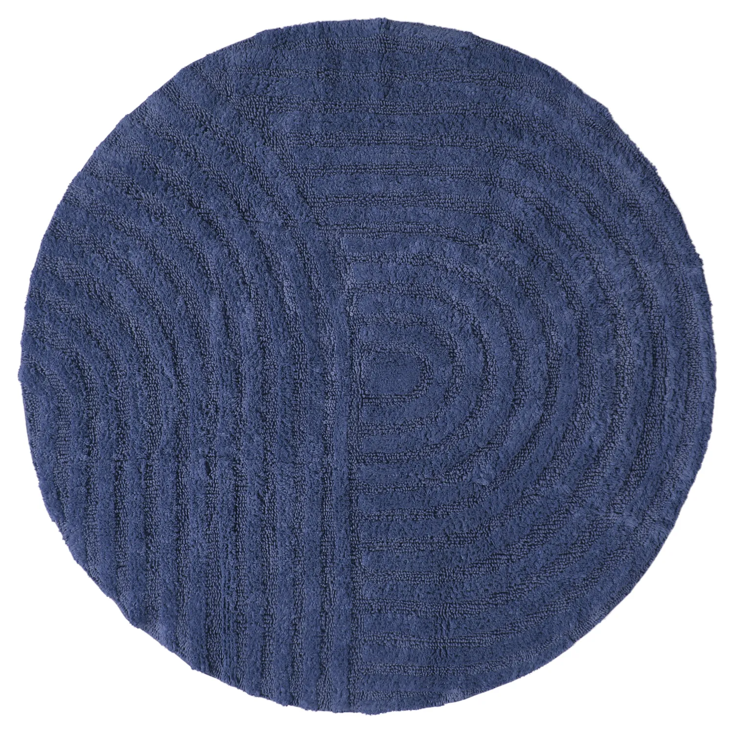 Tapis de salle de bain rond - Embla (bleu)