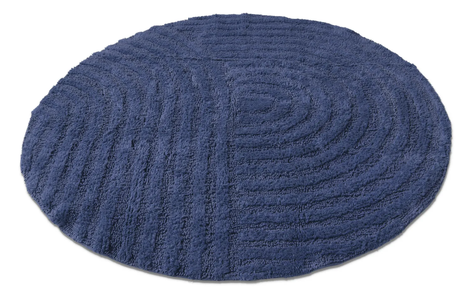 Tapis de salle de bain rond - Embla (bleu)