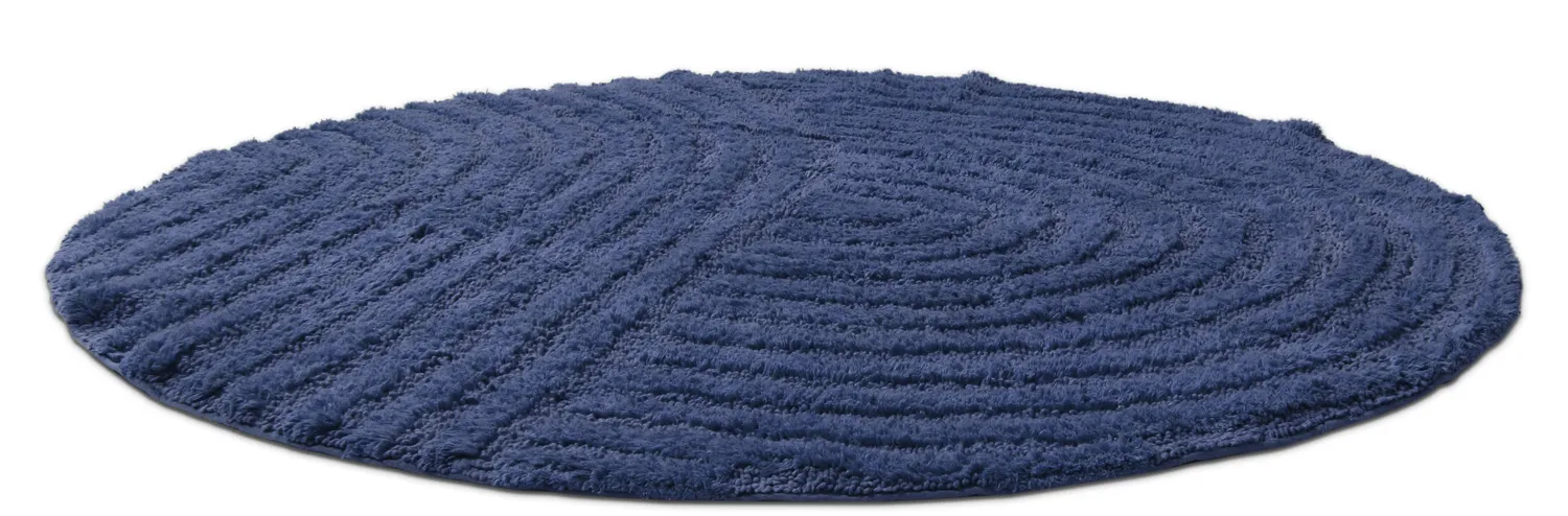 Tapis de salle de bain rond - Embla (bleu)