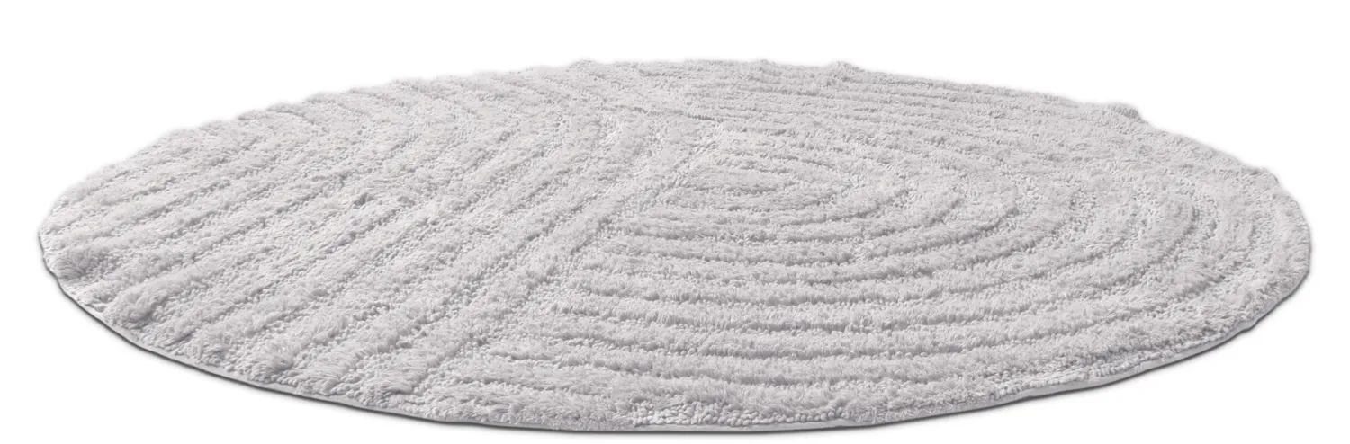 Tapis de salle de bain rond - Embla (gris clair)