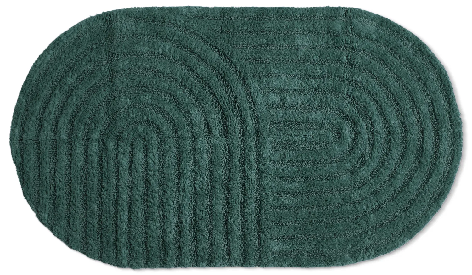 Tapis de salle de bain ovale - Embla (vert foncé)