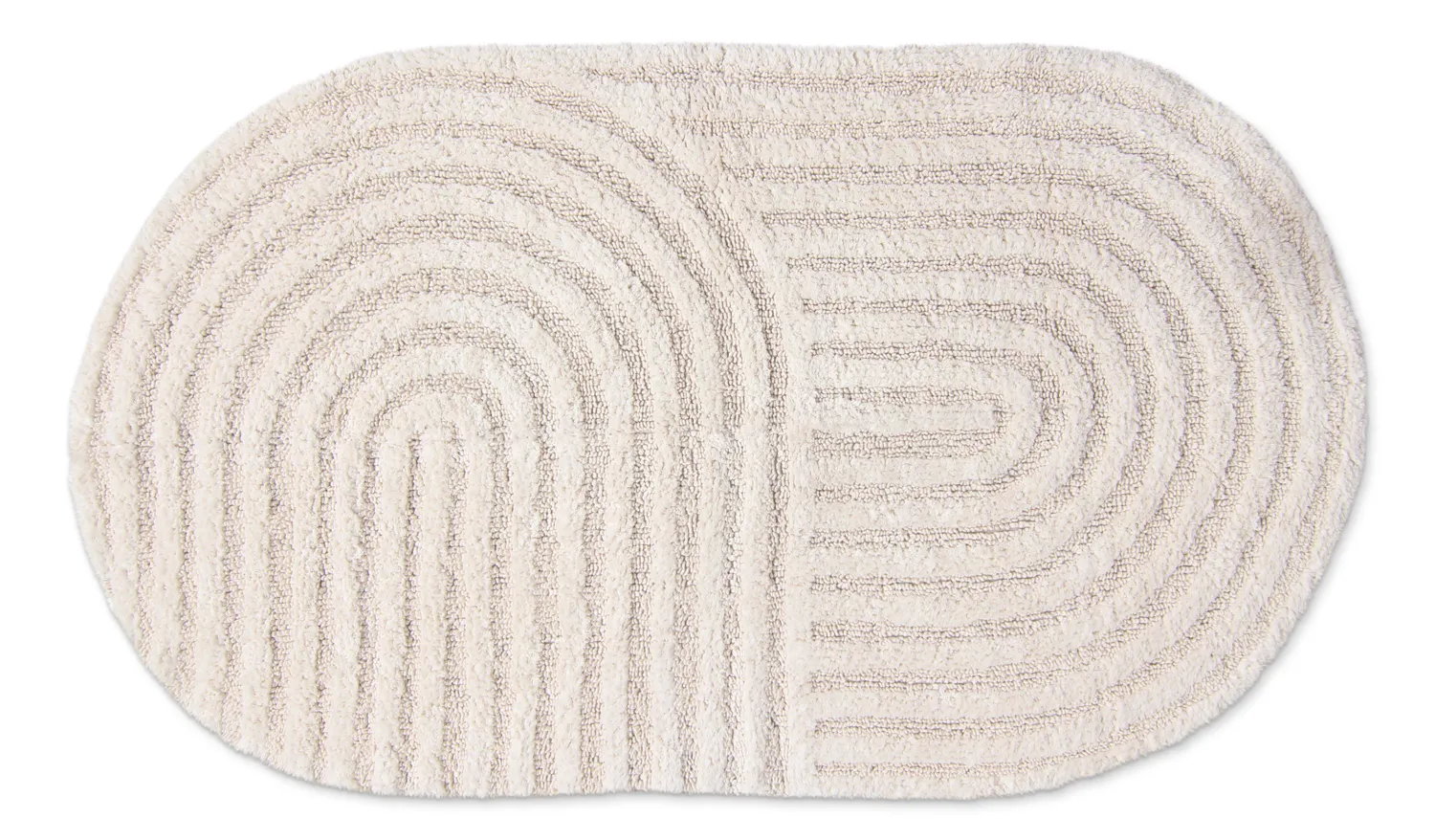 Tapis de salle de bain ovale - Embla (blanc cassé)