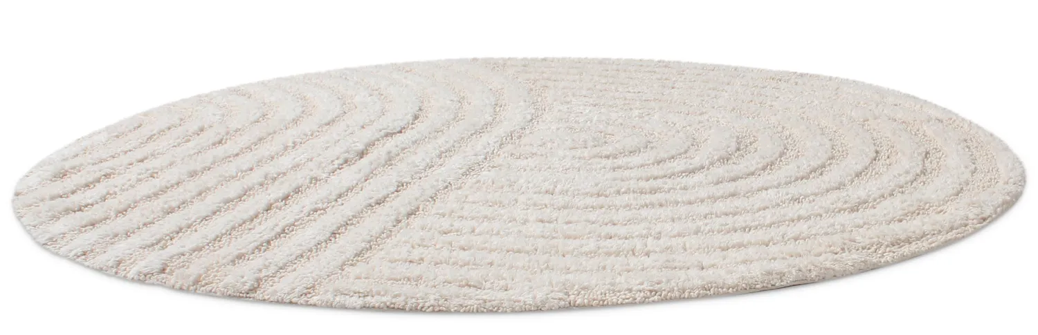 Tapis de salle de bain rond - Embla (blanc cassé)