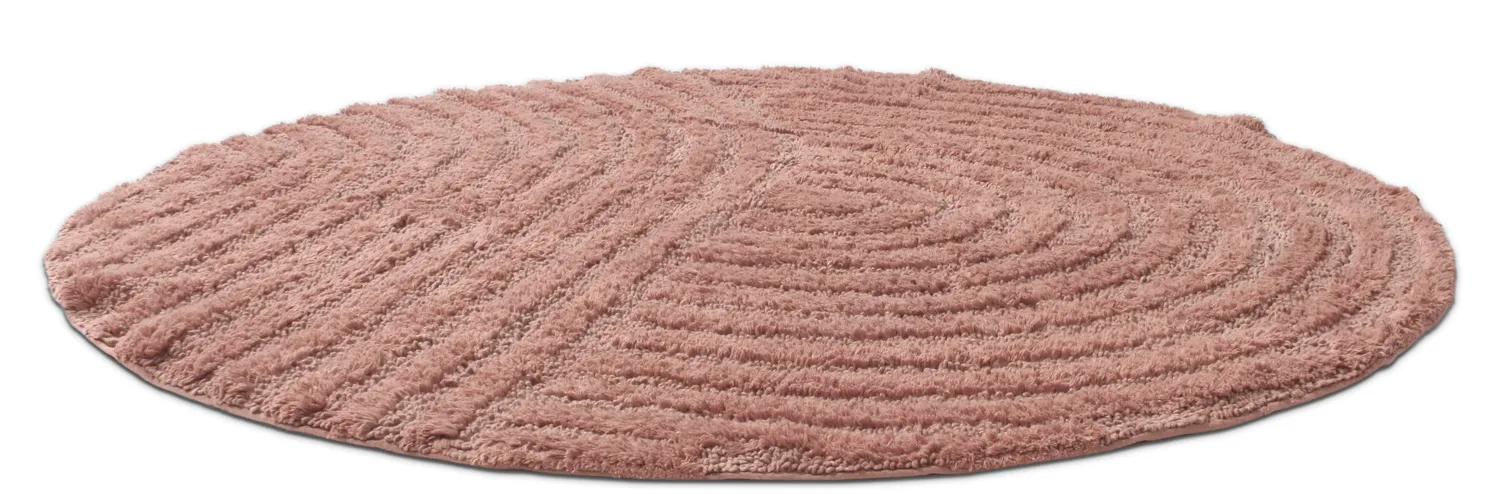 Tapis de salle de bain rond - Embla (rose)