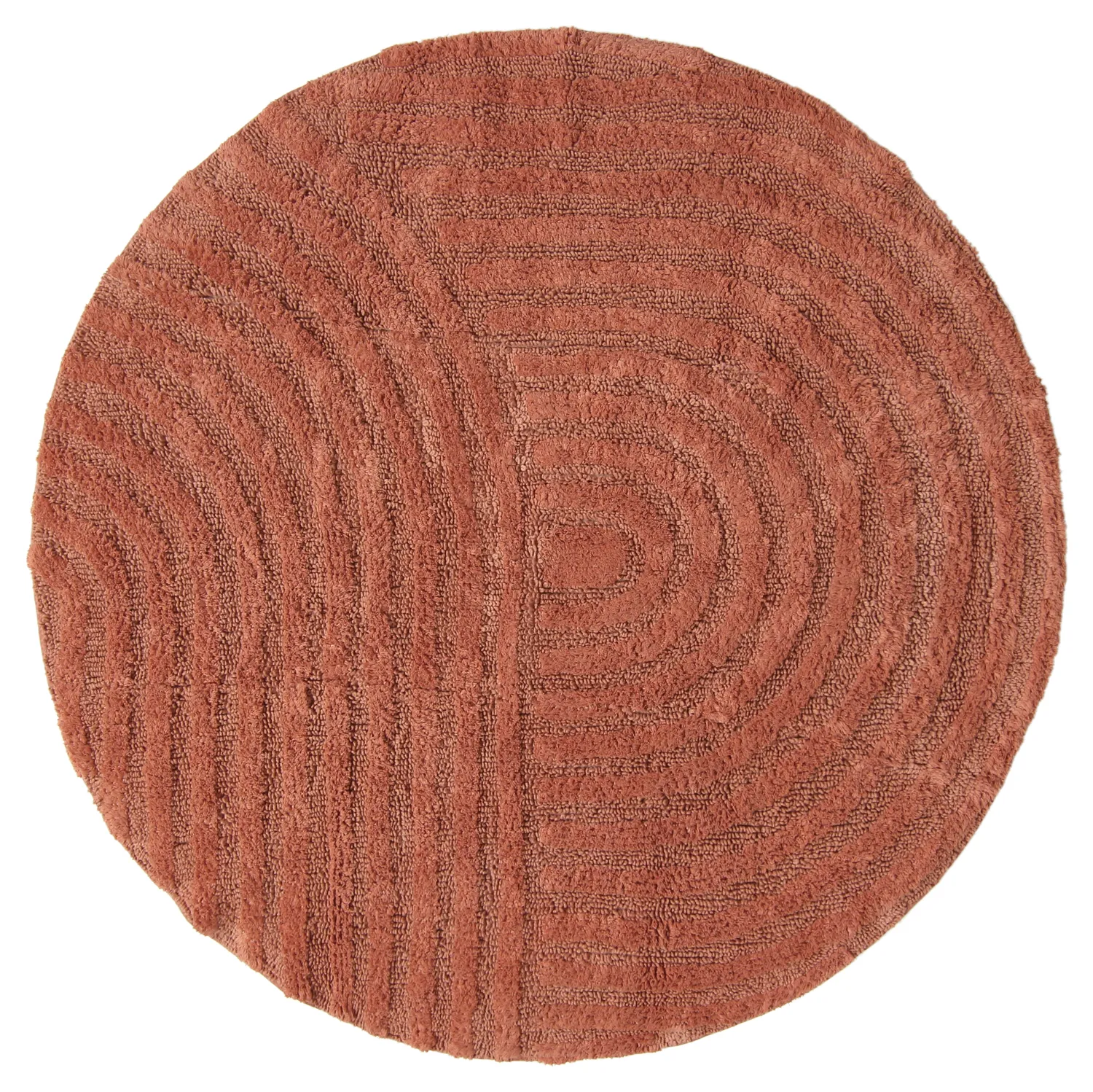 Tapis de salle de bain rond - Embla (terracotta)