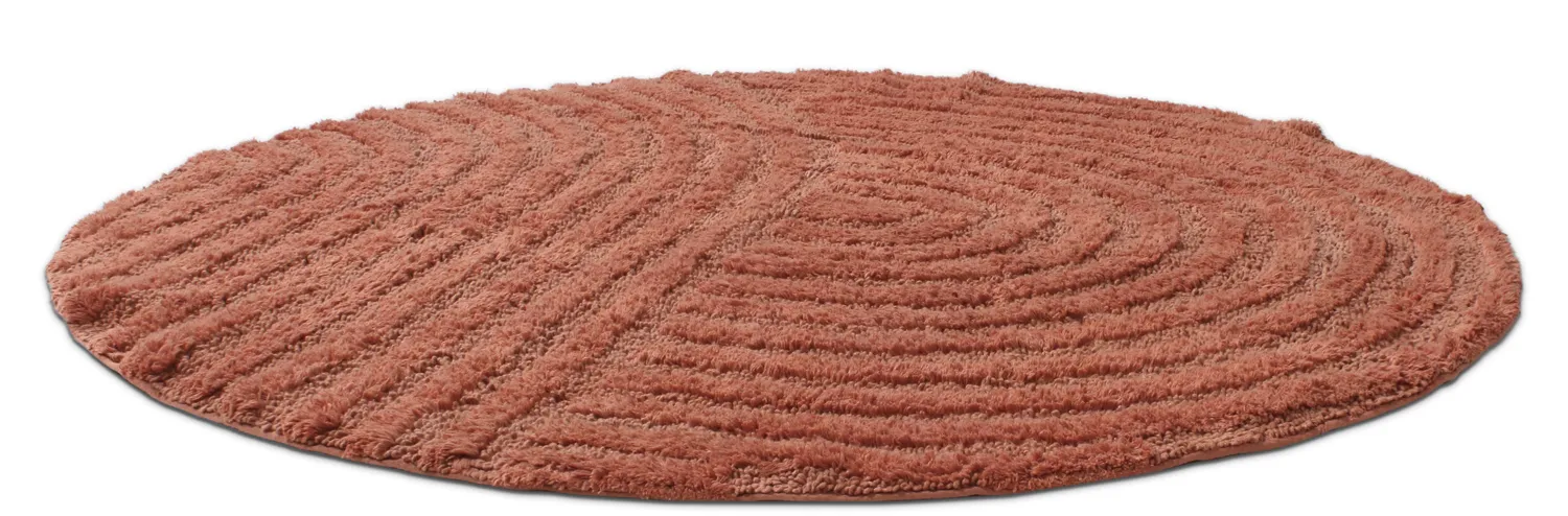 Tapis de salle de bain rond - Embla (terracotta)