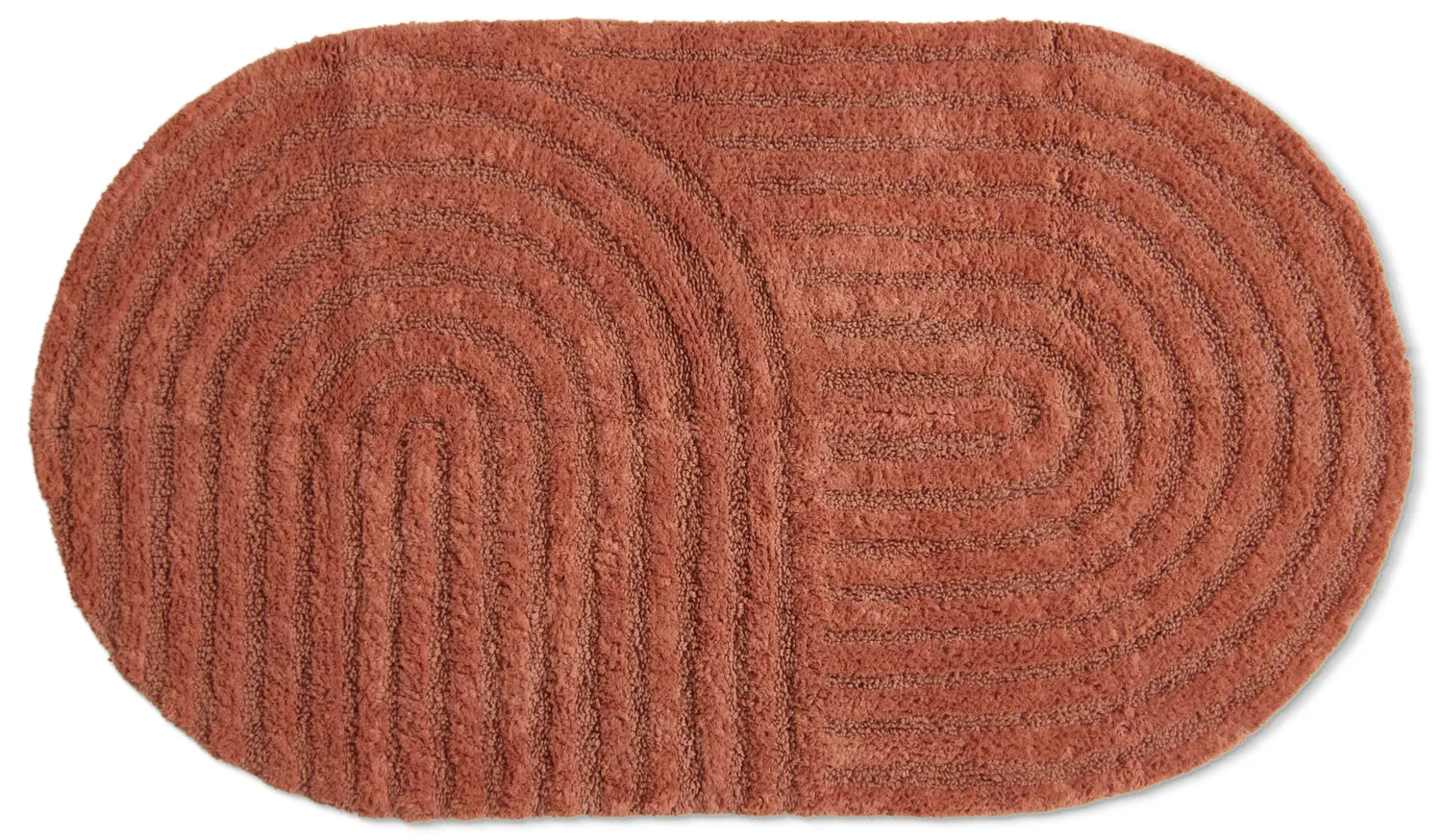 Tapis de salle de bain ovale - Embla (terracotta)