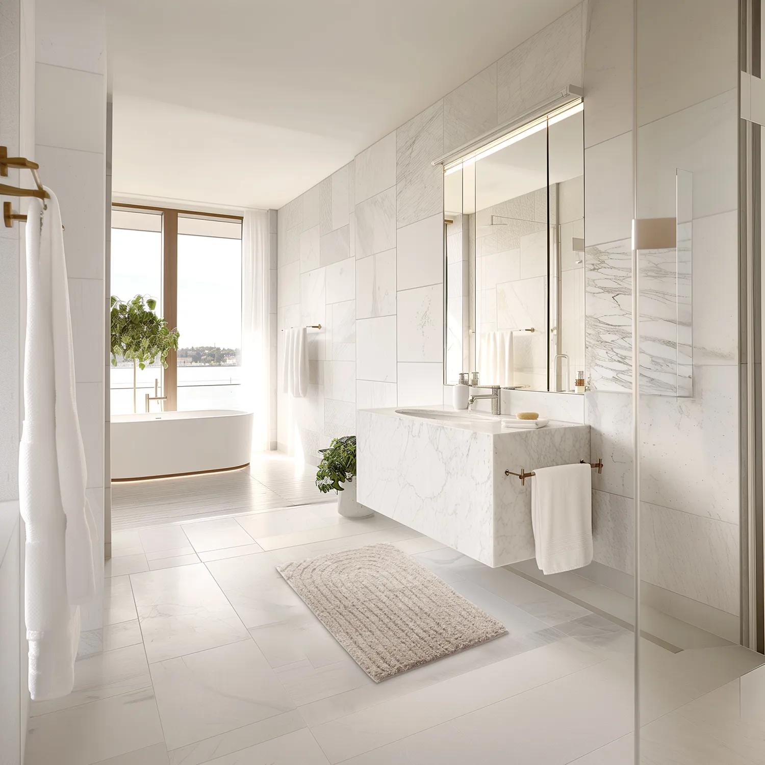 Tapis de salle de bain - Evena (beige)