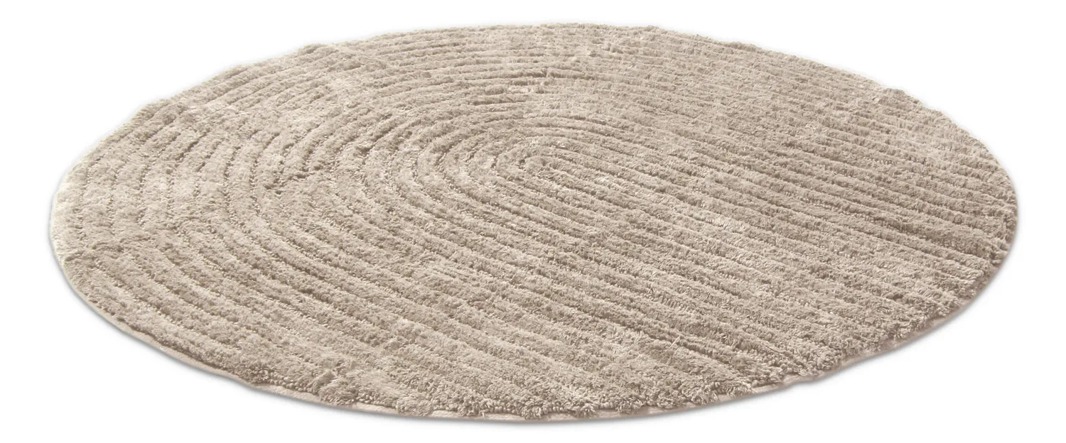 Tapis de salle de bain rond - Evena (beige)