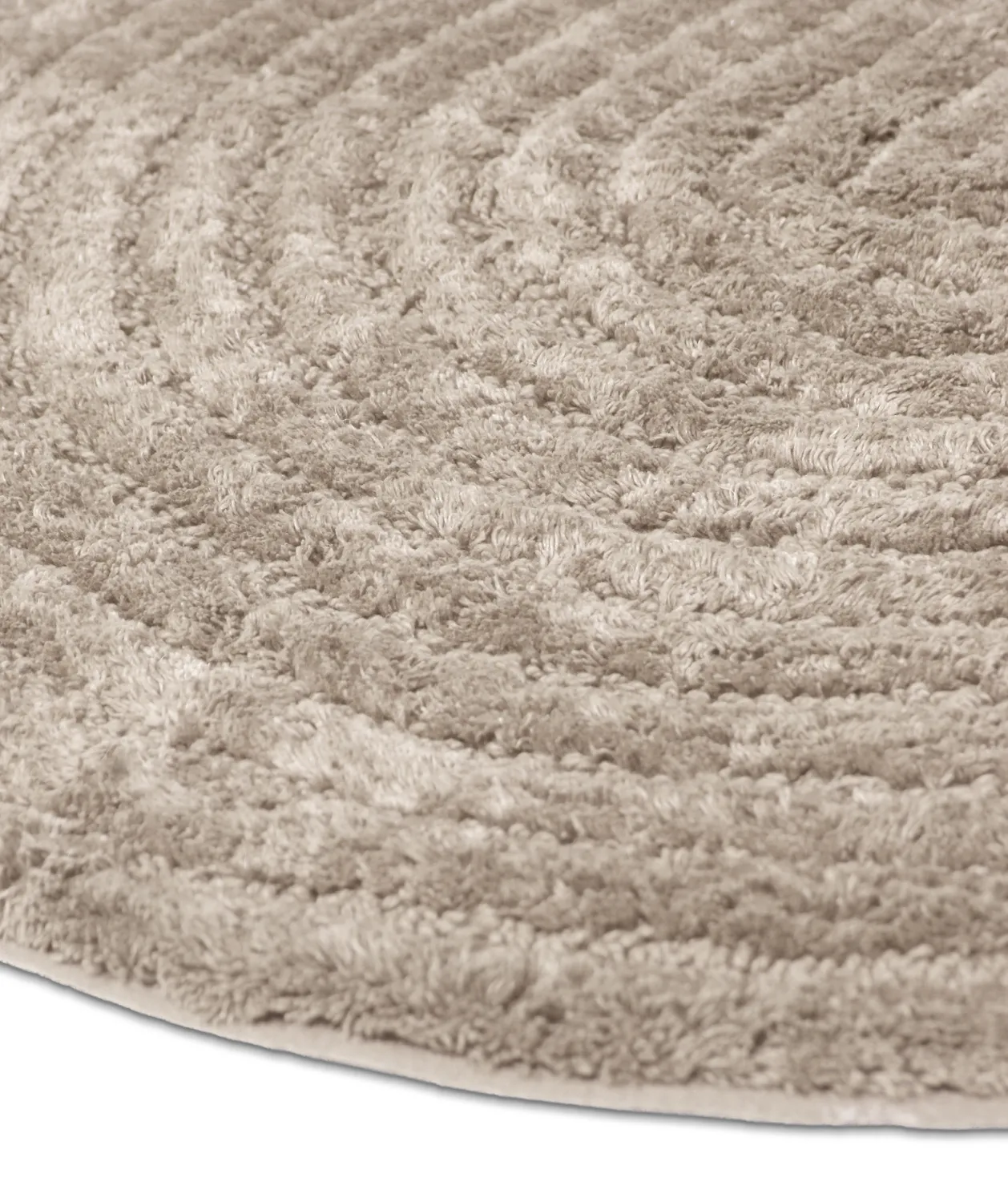 Tapis de salle de bain rond - Evena (beige)