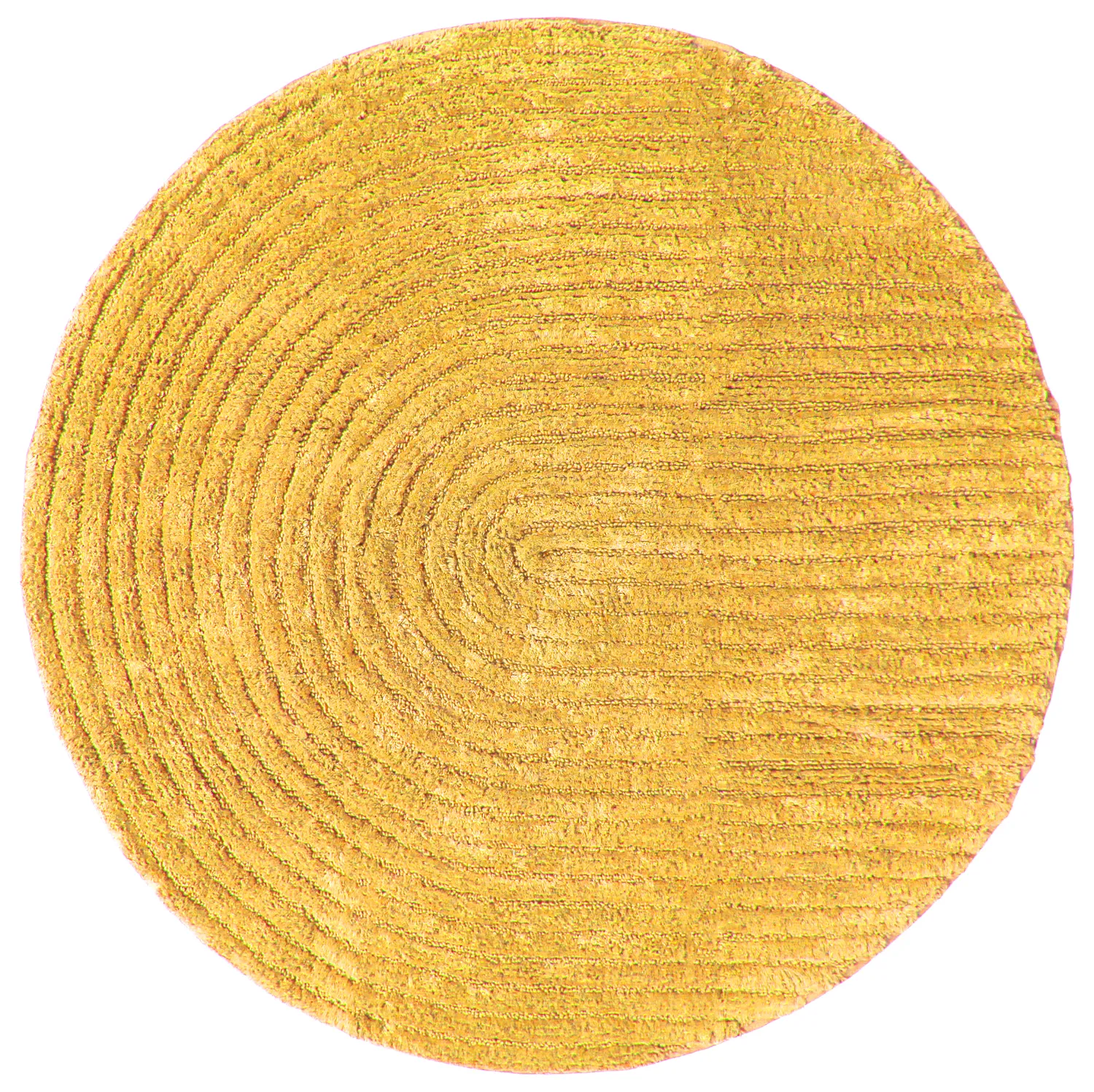 Tapis de salle de bain rond - Evena (jaune)