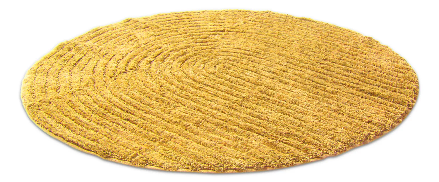 Tapis de salle de bain rond - Evena (jaune)