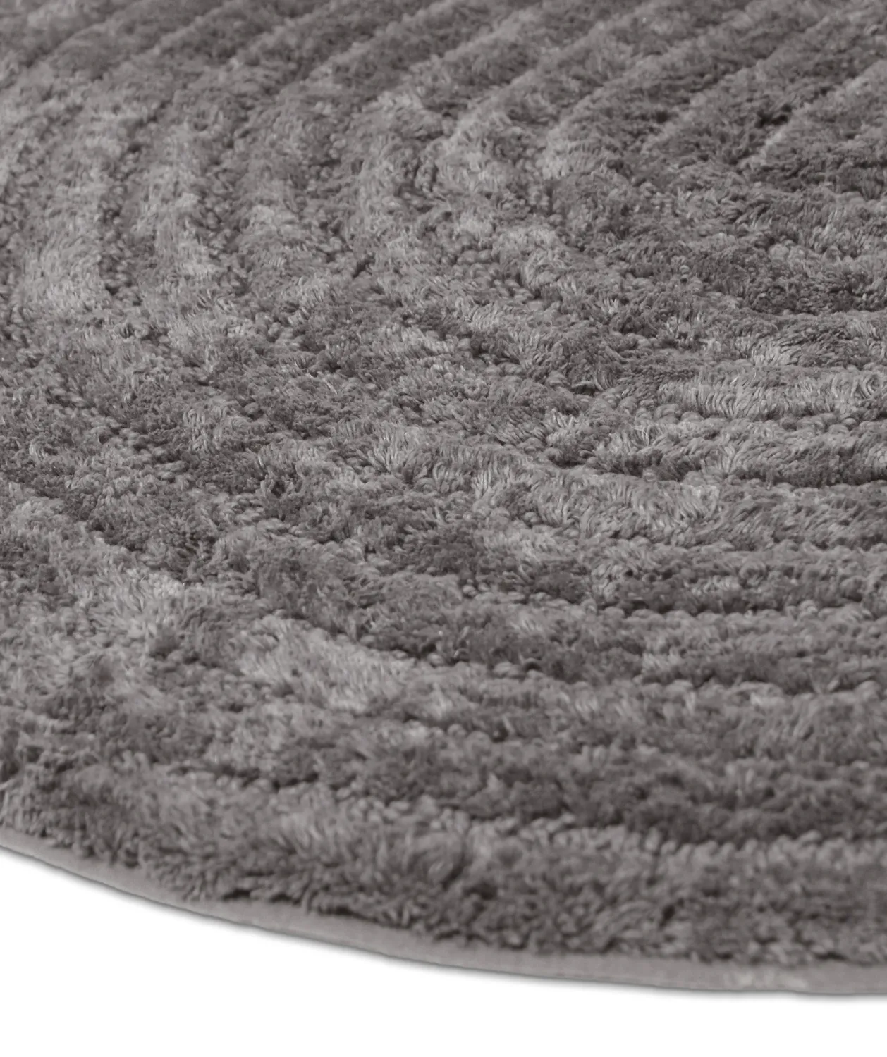 Tapis de salle de bain rond - Evena (gris foncé)