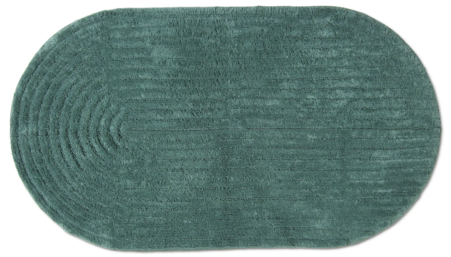 Tapis de salle de bain ovale - Evena (vert foncé)