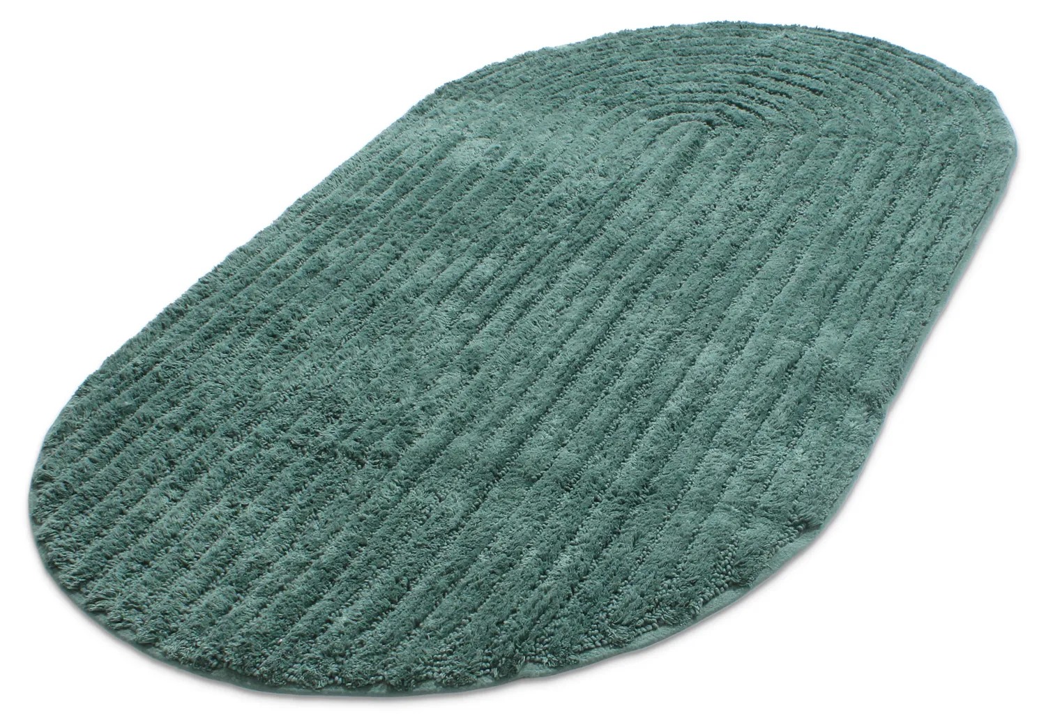 Tapis de salle de bain ovale - Evena (vert foncé)