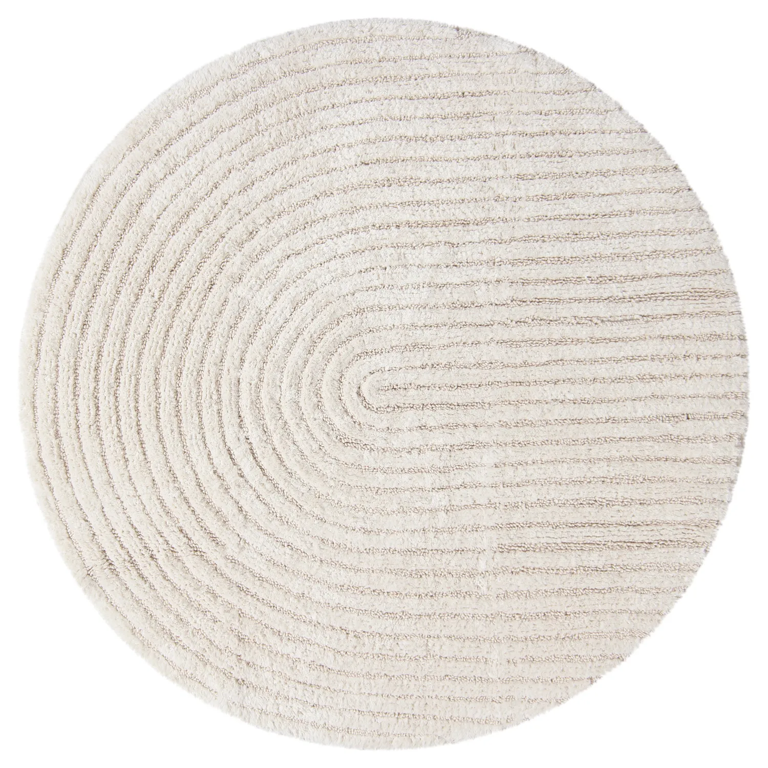 Tapis de salle de bain rond - Evena (blanc cassé)