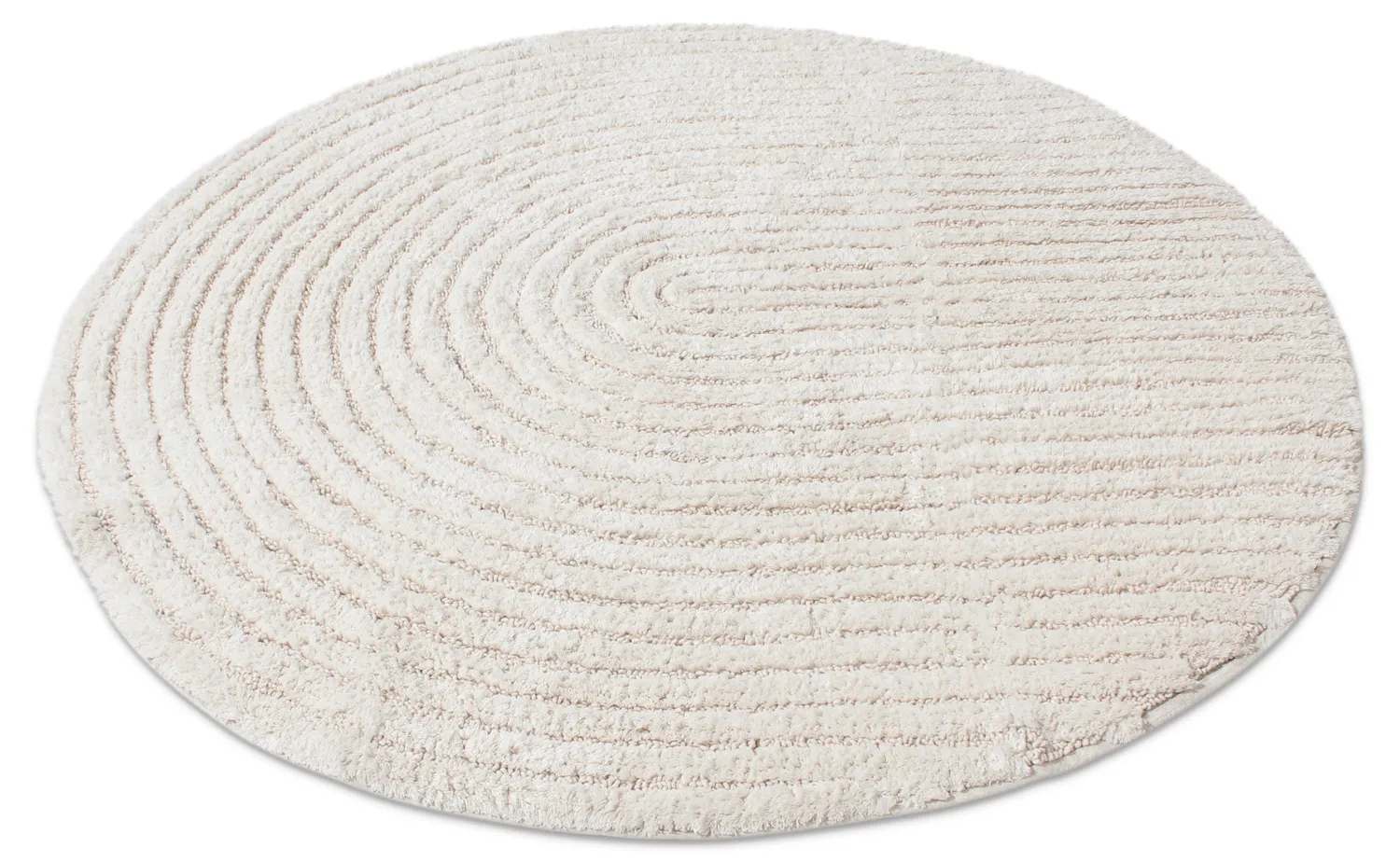 Tapis de salle de bain rond - Evena (blanc cassé)