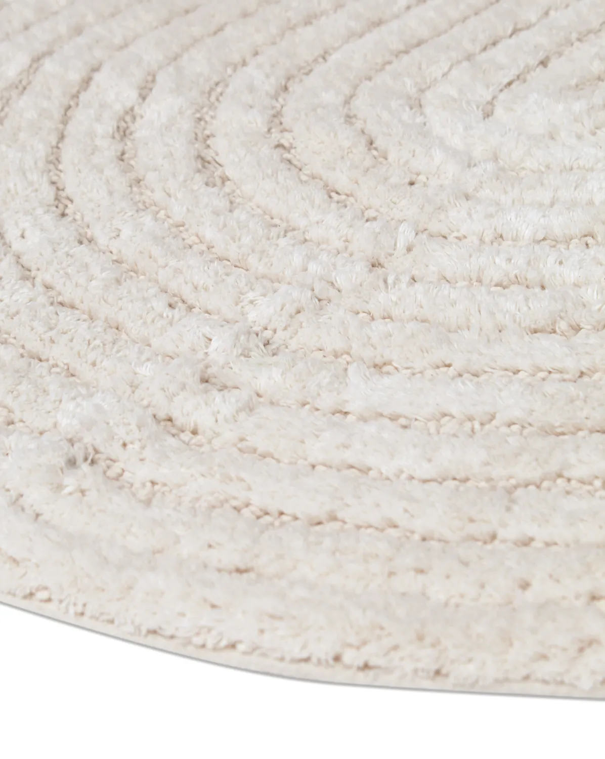 Tapis de salle de bain rond - Evena (blanc cassé)