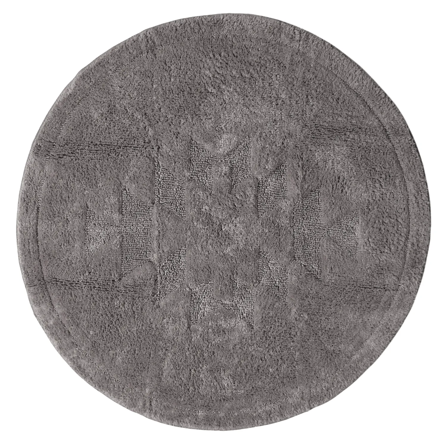 Tapis de salle de bain rond - Gertie (gris foncé)