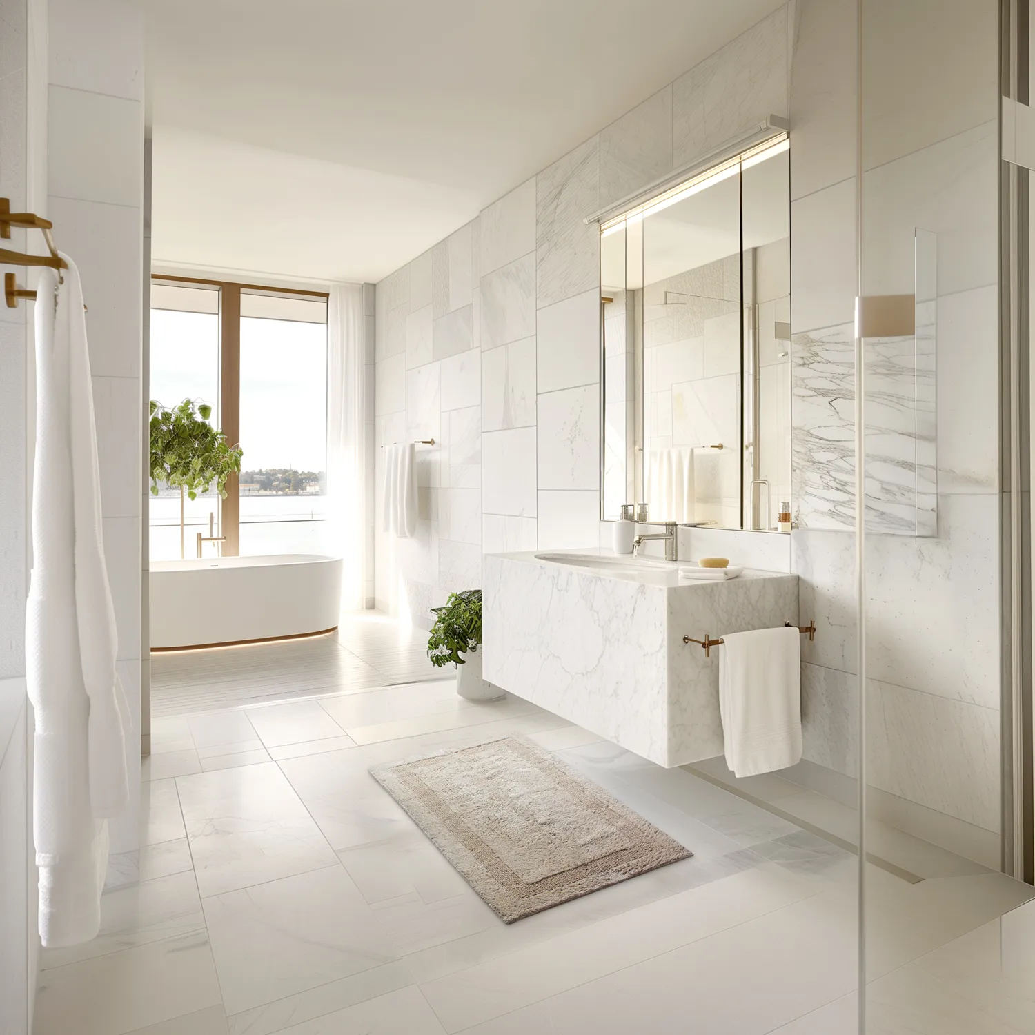 Tapis de salle de bain - Nila (beige)