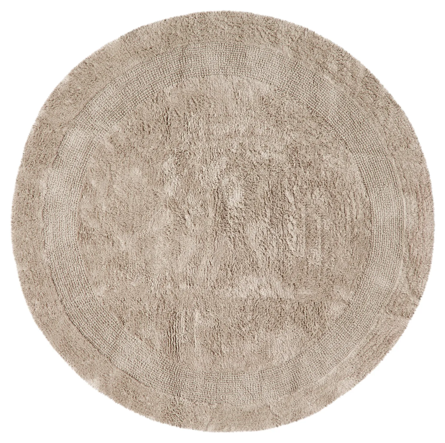 Tapis de salle de bain rond - Nila (beige)