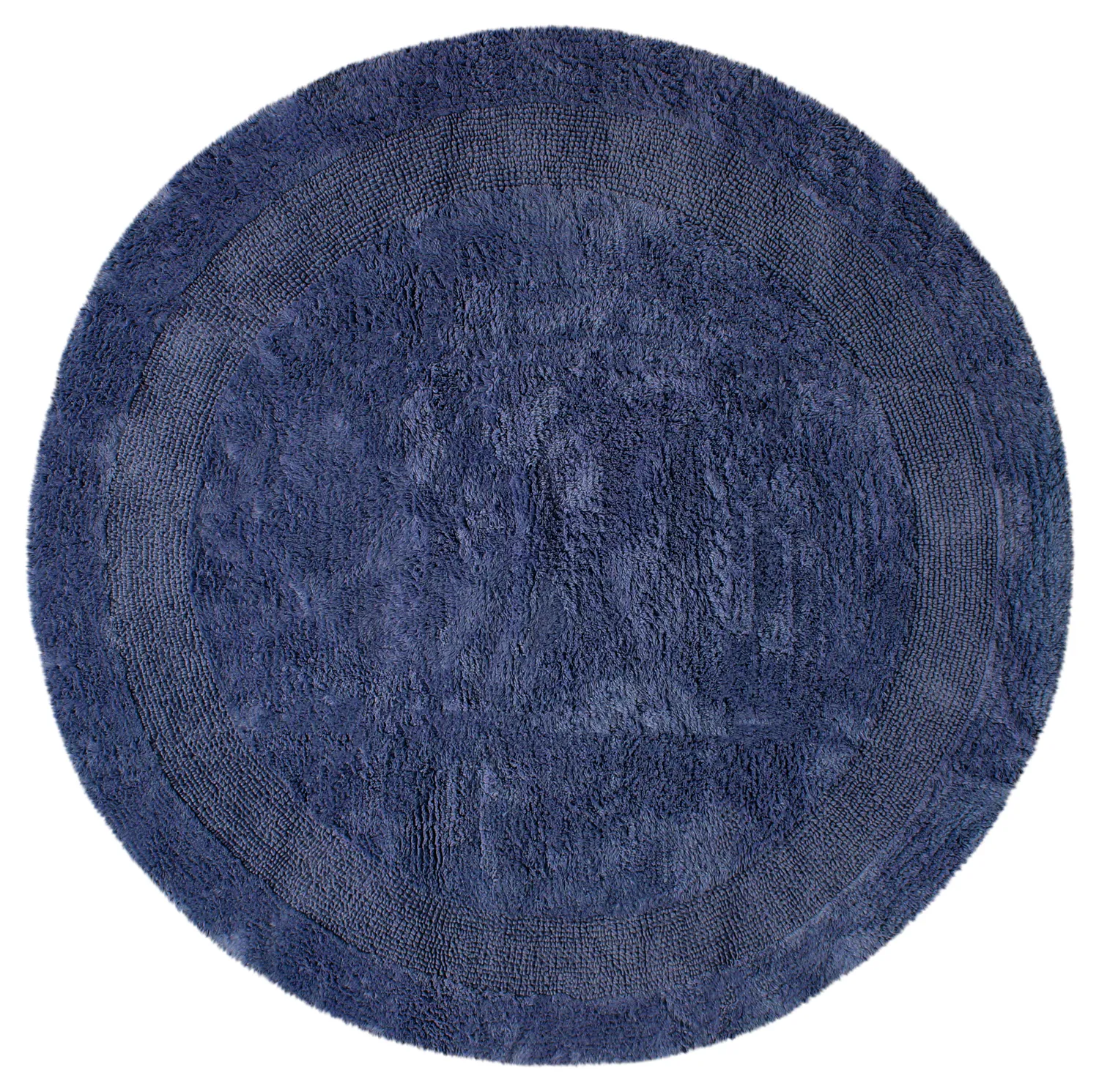 Tapis de salle de bain rond - Nila (bleu)