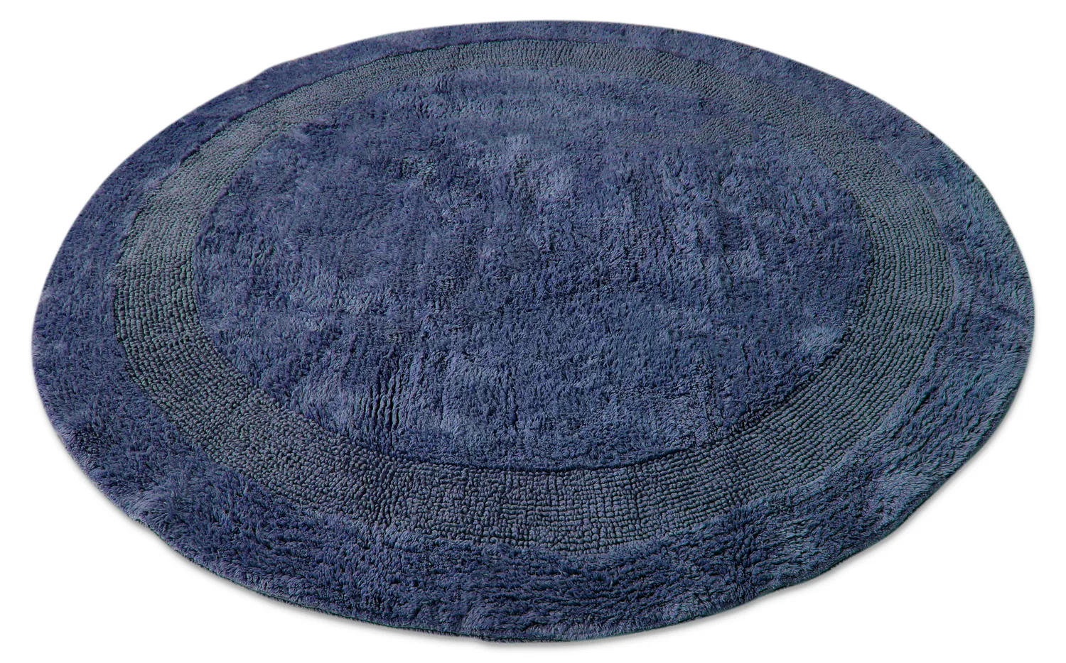 Tapis de salle de bain rond - Nila (bleu)