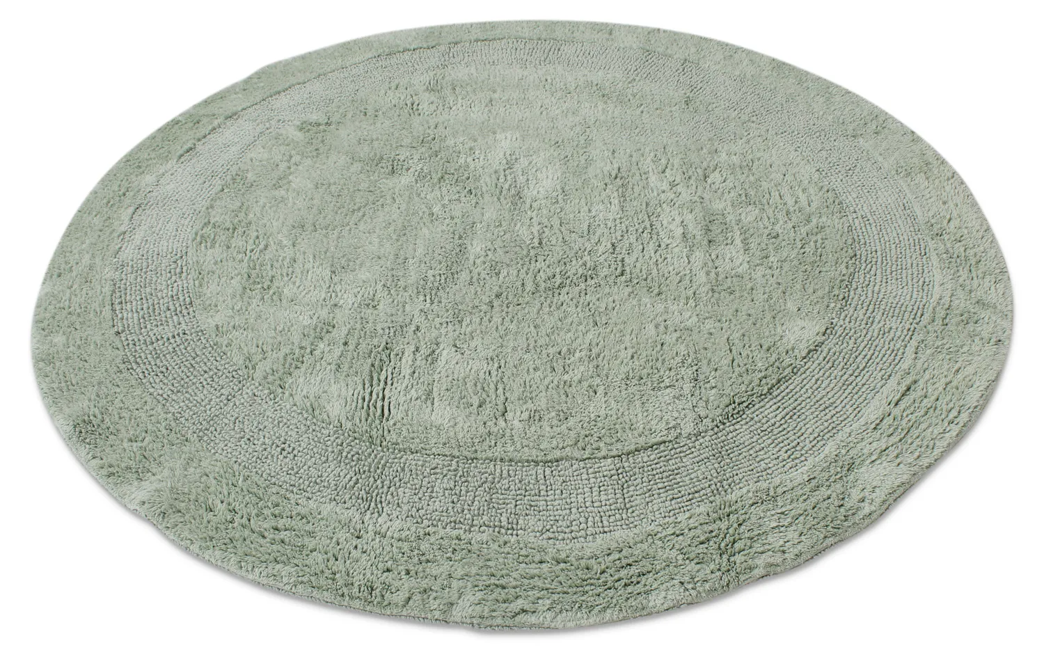 Tapis de salle de bain rond - Nila (vert clair)