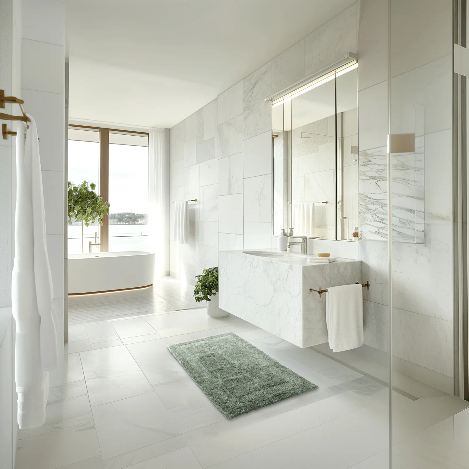 Tapis de salle de bain - Nila (vert clair)
