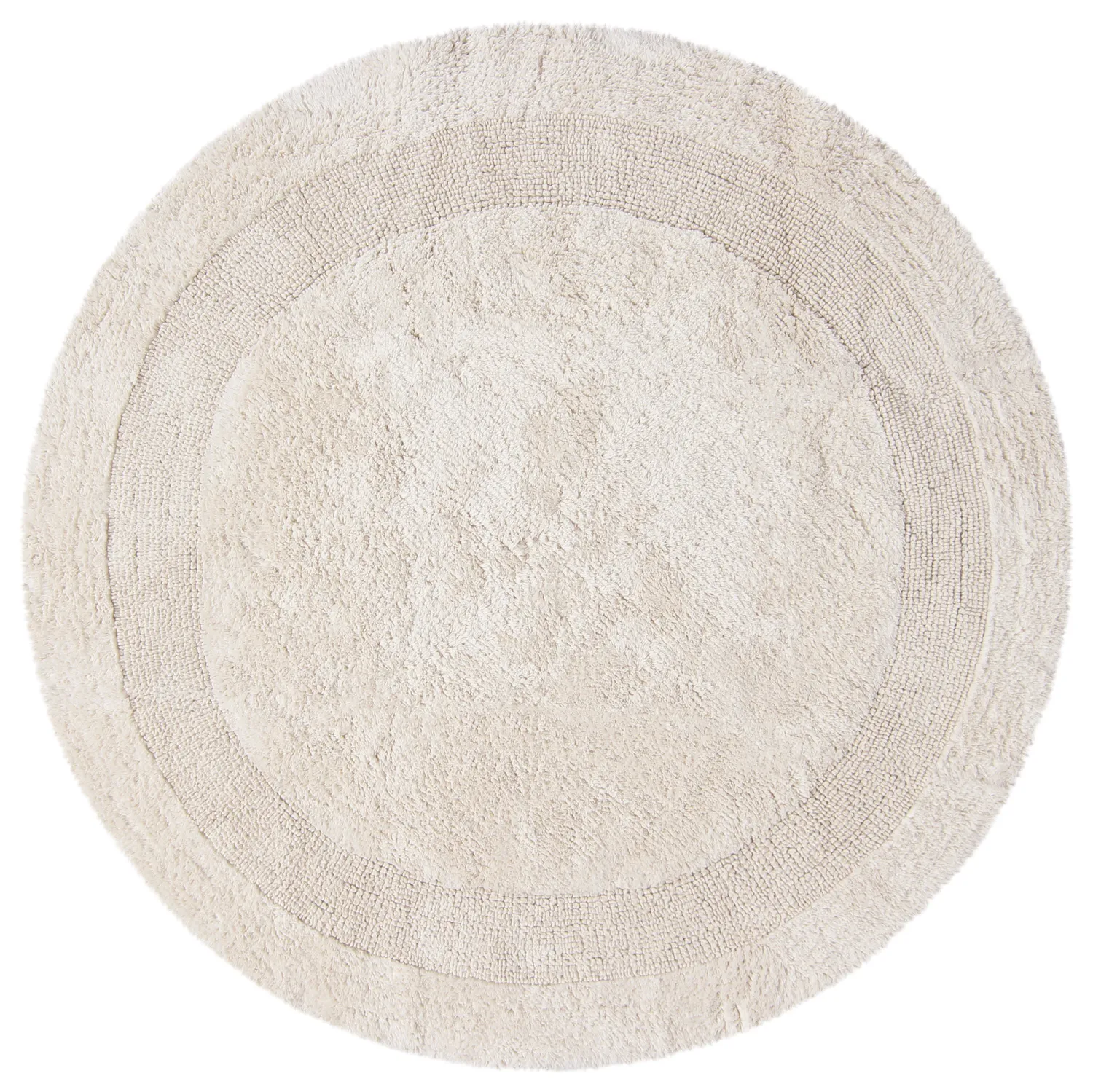 Tapis de salle de bain rond - Nila (blanc cassé)