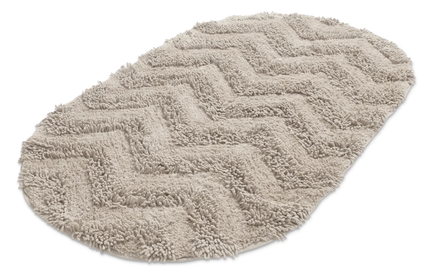 Tapis de salle de bain ovale - Tressa (beige)