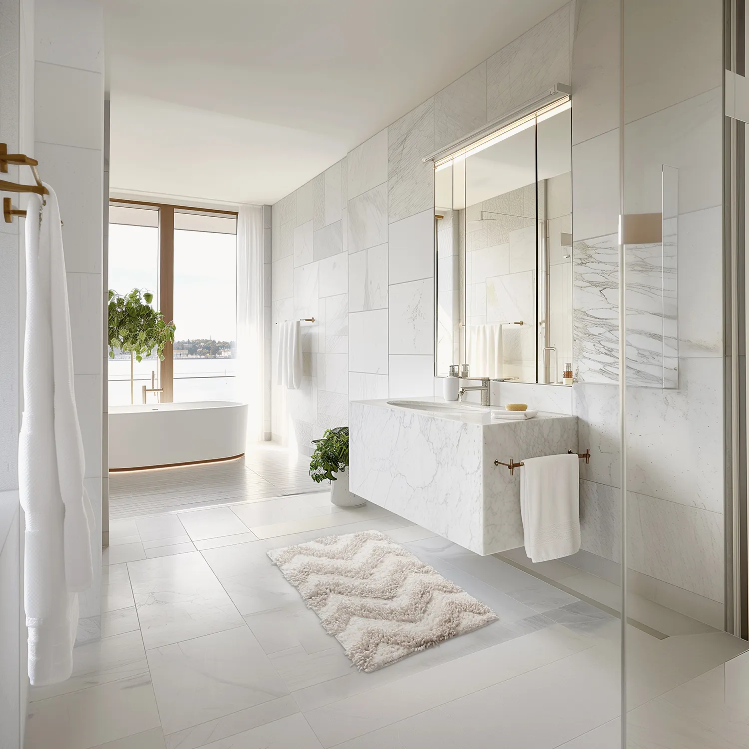 Tapis de bain - Tressa (blanc cassé)