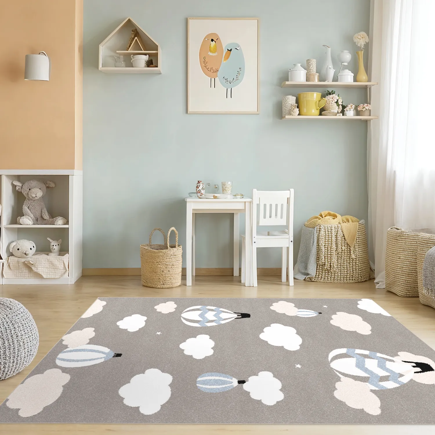 Tapis enfant - Balloons (bleu)