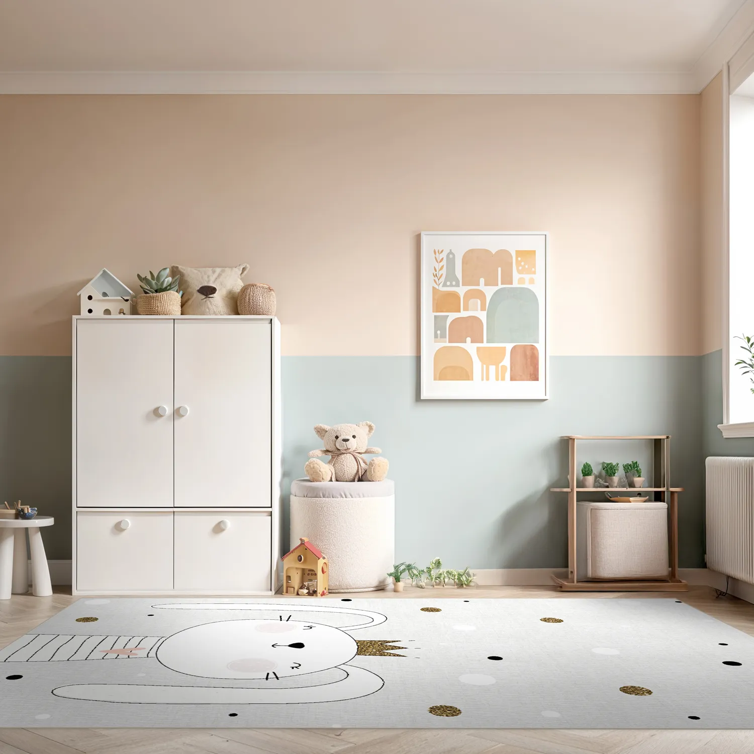 Tapis enfant - Rabbit Crown (gris)