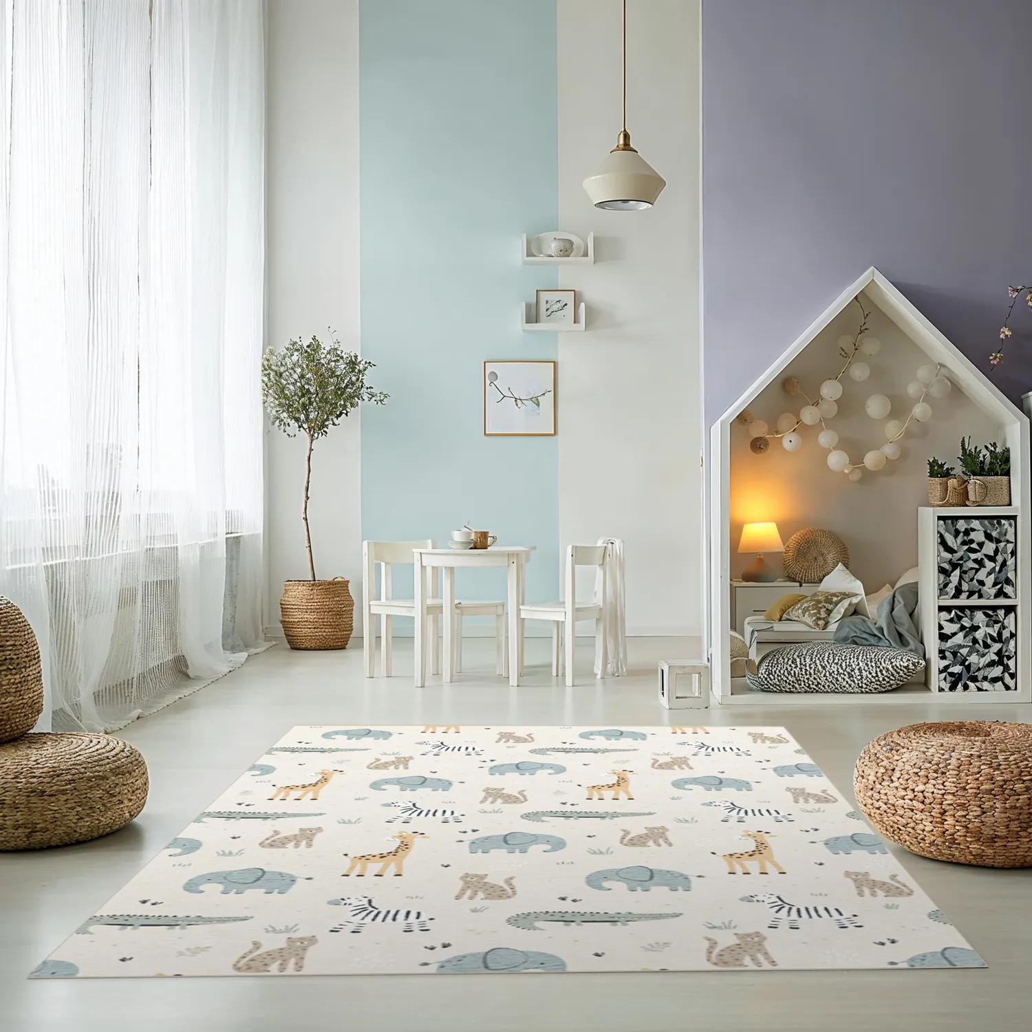 Tapis pour enfants - Safari Friends (multicolore)