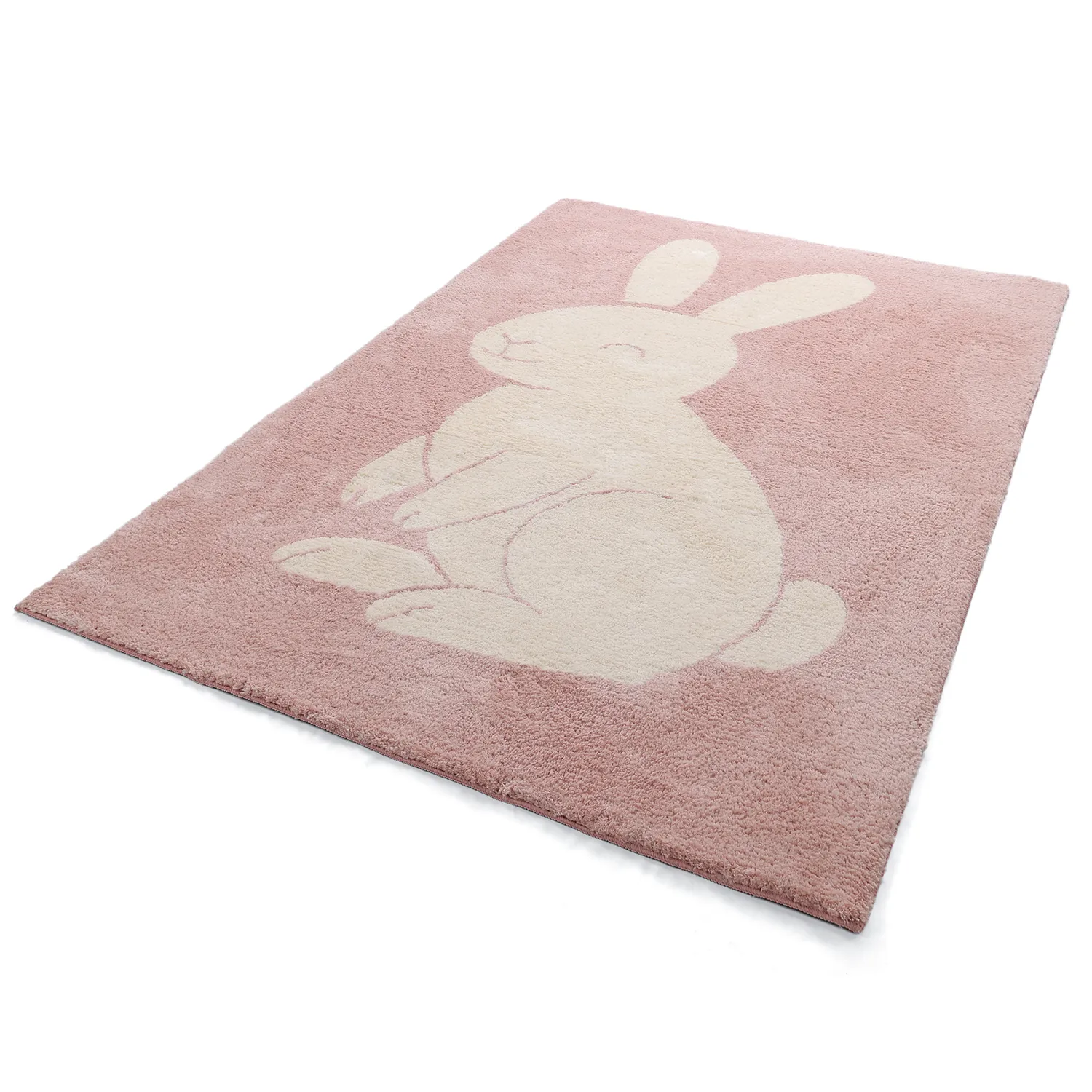 Tapis Enfant - Soft Bunny (rose/crème)