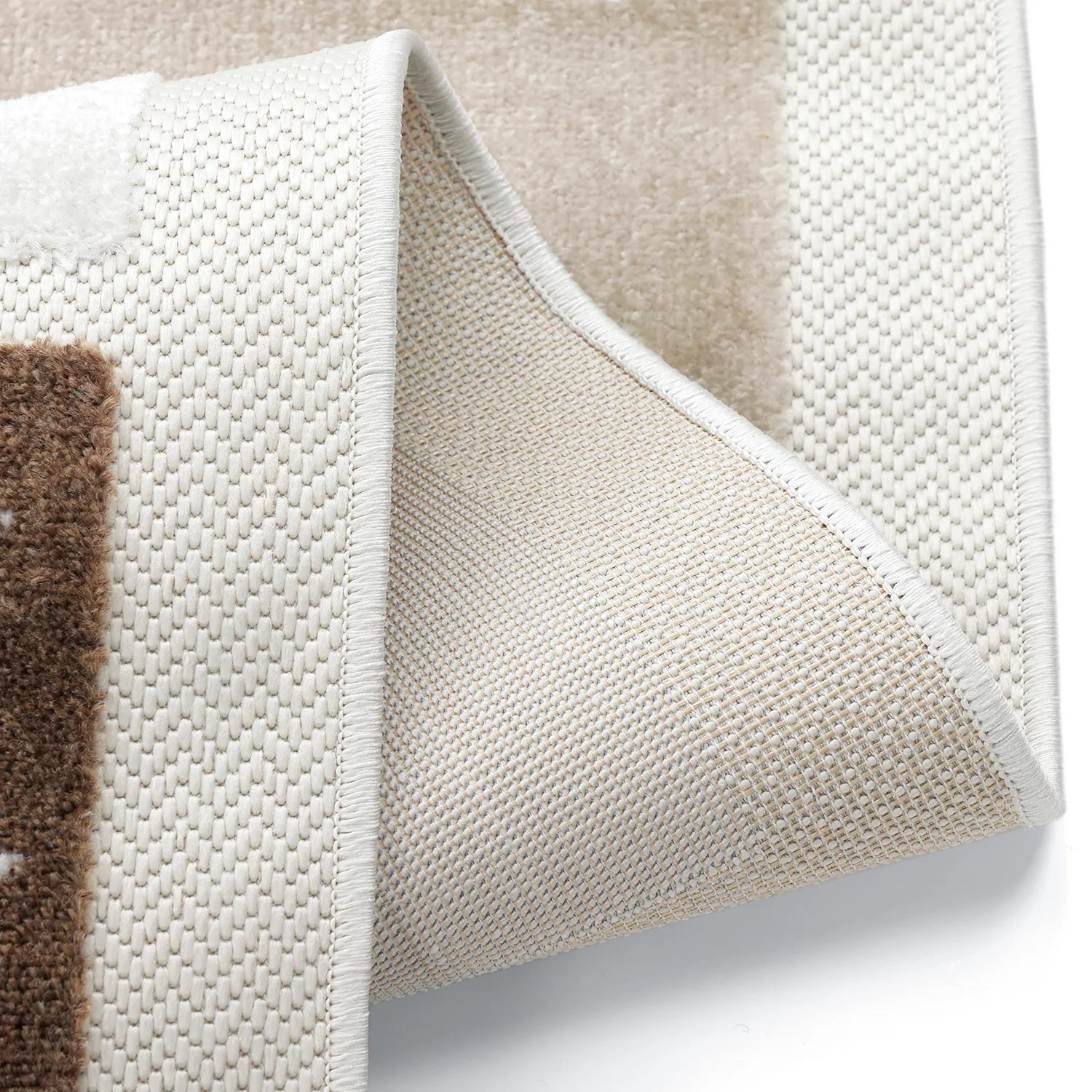 Tapis Enfant - Star Grid (crème/marron)