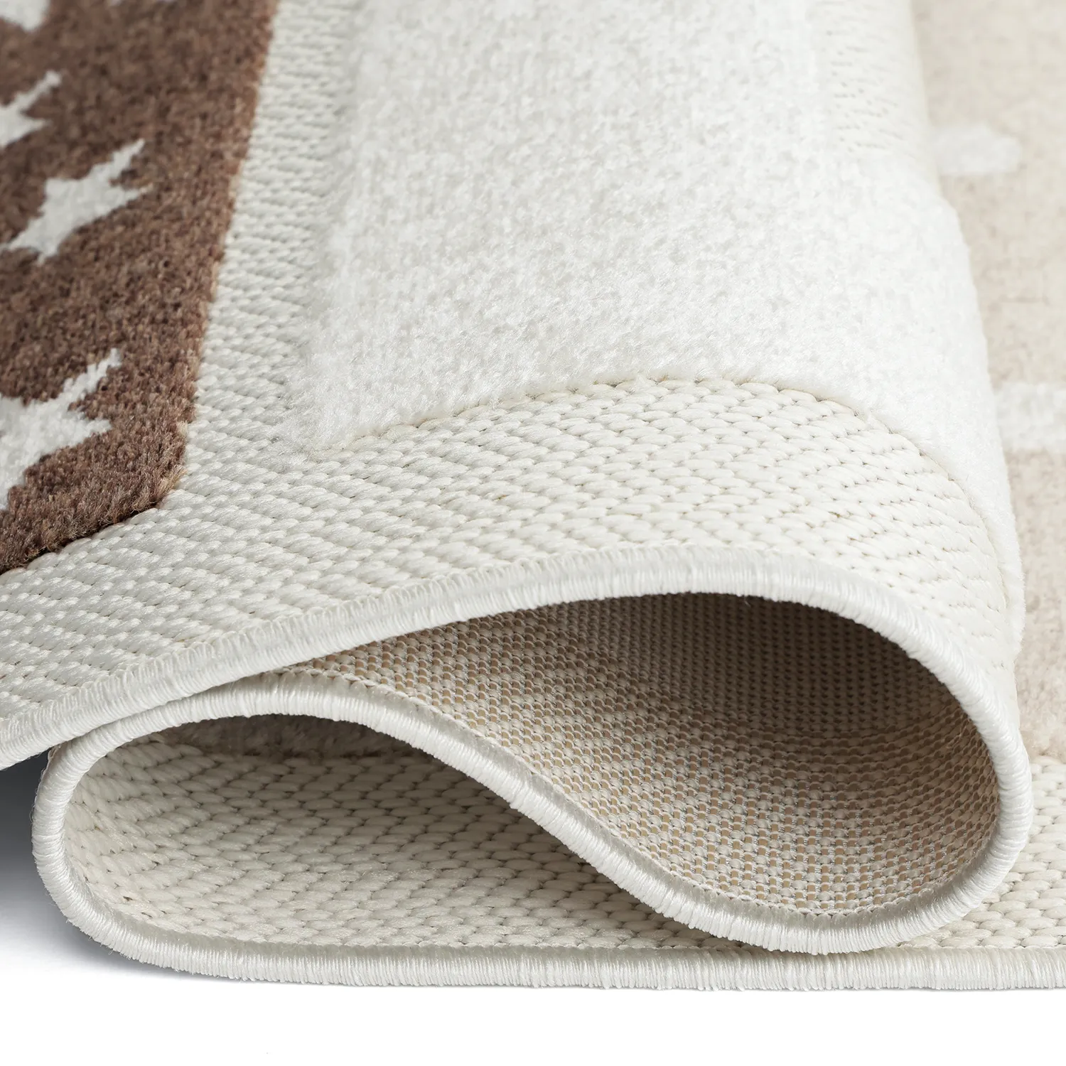 Tapis Enfant - Star Grid (crème/marron)