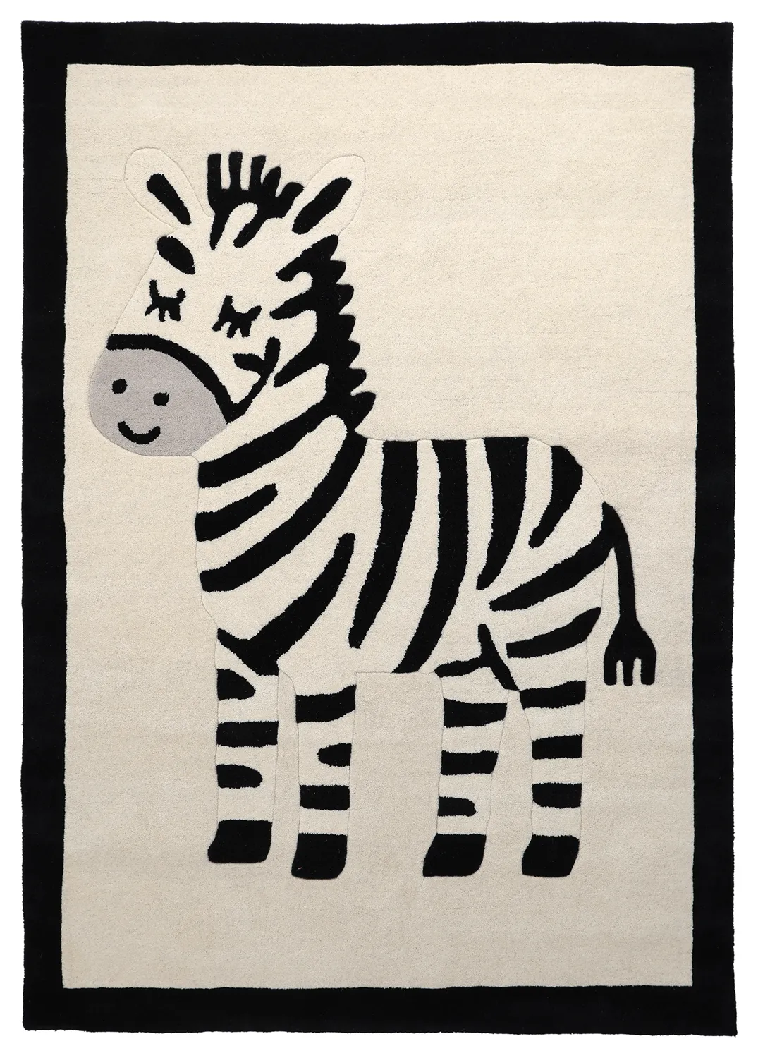 Tapis Enfant - Zebra Hand Tufted Wool Premium (beige/noir)