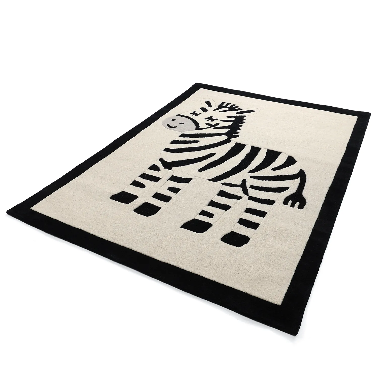 Tapis Enfant - Zebra Hand Tufted Wool Premium (beige/noir)