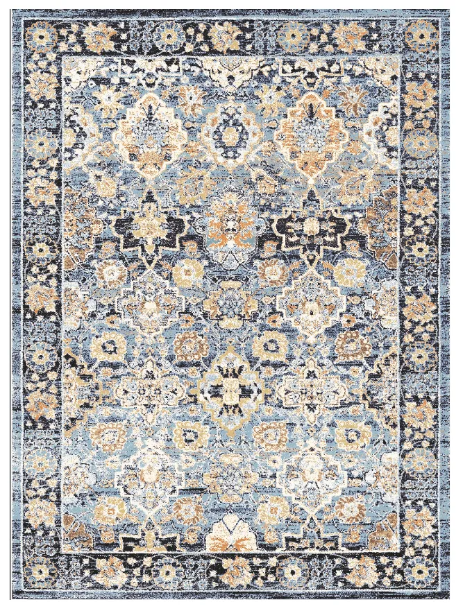 Tapis Wilton - Fernana (bleu/multicolore)