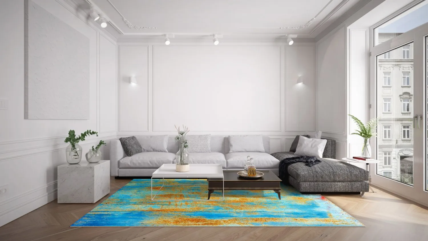 Tapis Wilton - Molina (bleu)