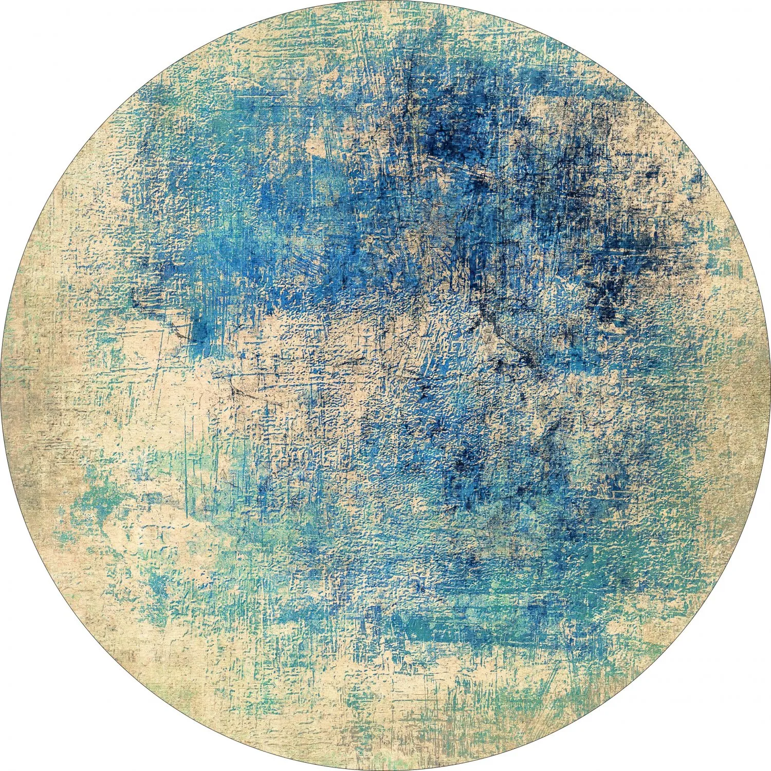 Tapis rond - Sierra (bleu)