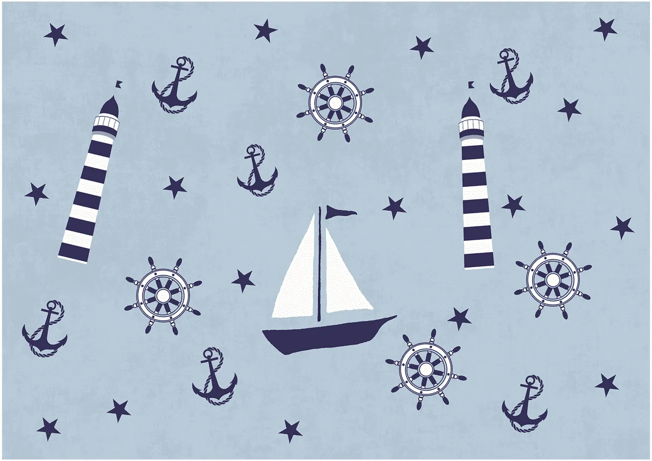 Tapis enfant - Voilier (bleu)