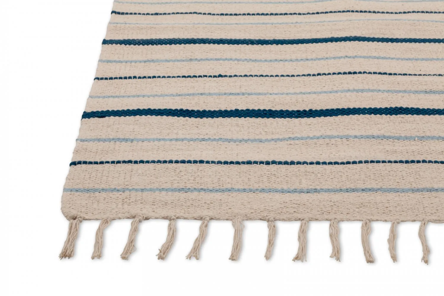 Tapis en coton - Boda (blanc/bleu)